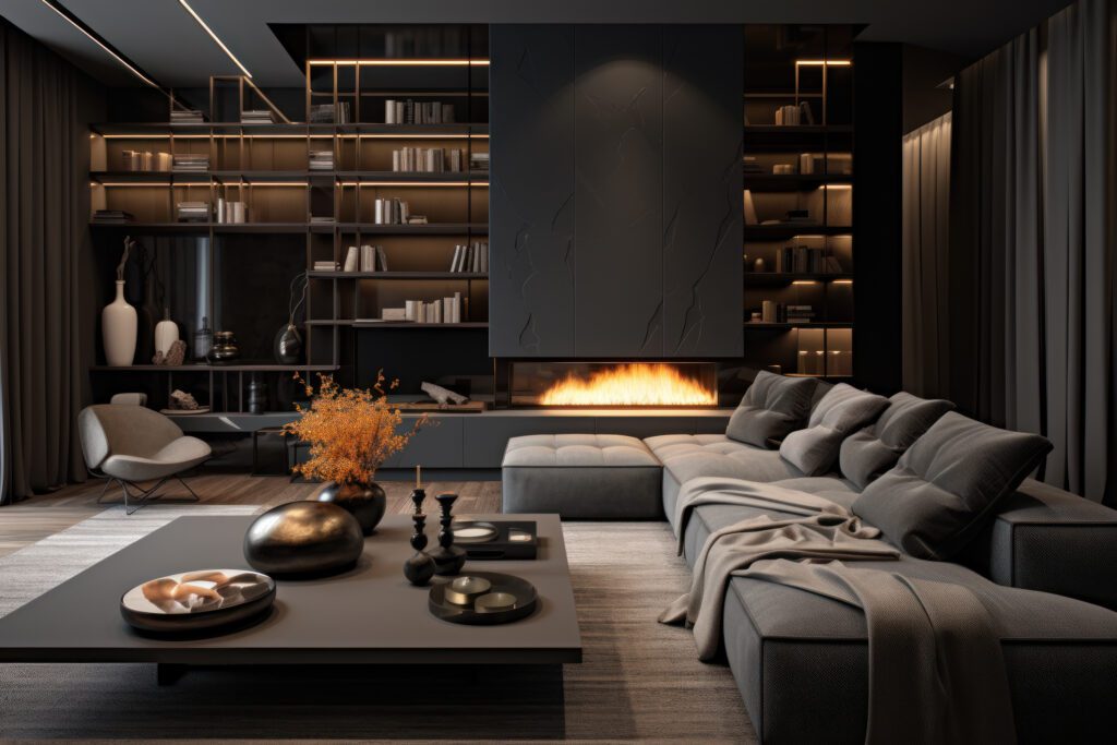 Interior living room with fireplace. Why a home isn’t selling in River Falls Wisconsin real estate market